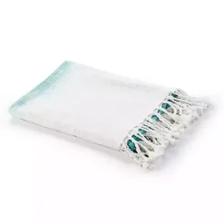 Angel Blue Shibori Slab Fringe Throw