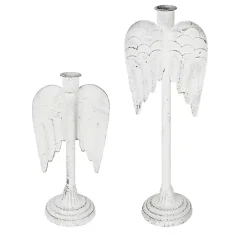 Angel Wing Taper Candle Holders, Set of 2