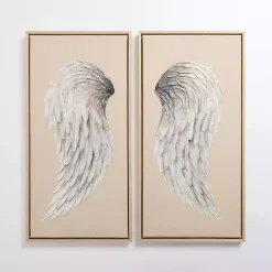 Angel Wings Framed Canvas Art Prints, Set of 2