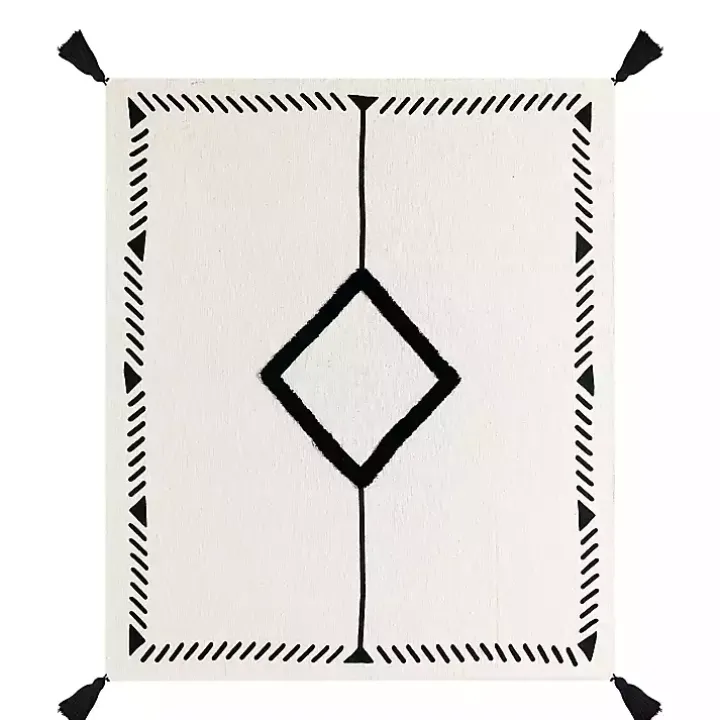 Anna Black And White Diamond Throw