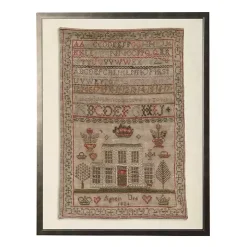 Antique Alphabet Sampler Framed Wall Art