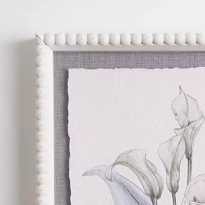 Antique Blue Floral Framed Art Prints, Set of 2