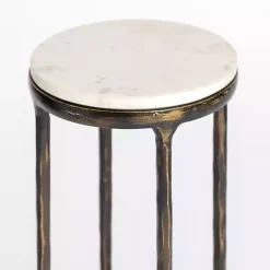 Antique Brass & Marble Cocktail Table