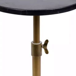Antique Brass and Black Marble Adjustable Table