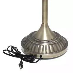 Antique Brass and Marbleized Glass Torchiere