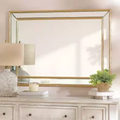 Antique Brass Bamboo Wall Mirror