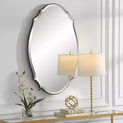Antique Bronze Curved Wall Mirror