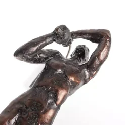 Antique Bronze Pole Vaulter Figurine, 17 in.