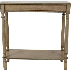 Antique Brown Rectangular Console Table