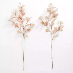 Antique Cream Eucalyptus Stems, Set of 2