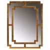 Antique Gold Geometric Overlay Wall Mirror