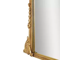Antique Gold Metal Baroque Arch Wall Mirror