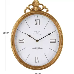 Antique Gold Metal Scroll Wall Clock