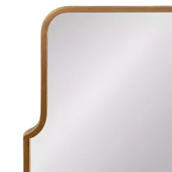 Antique Gold Metal Wide Arched Wall Mirror