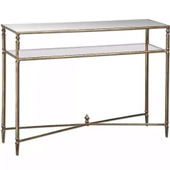 Antique Gold Mirror Top Console Table