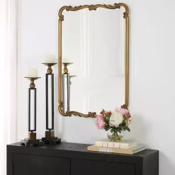 Antique Gold Ornate Rectangular Wall Mirror