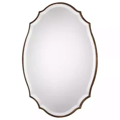 Antique Gold Rounded Edge Wood Wall Mirror