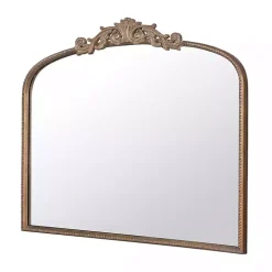 Antique Gold Studded Floral Scroll Mirror