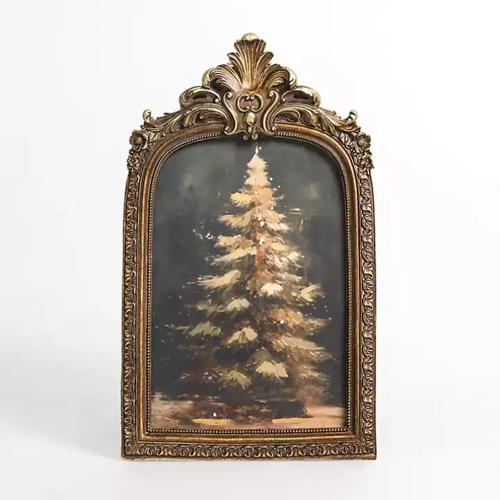 Antique Gold Winter Tree Framed Art Print