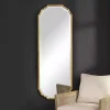 Antique Gold Wooden Mirror with Curved Corners