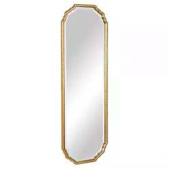 Antique Gold Wooden Mirror with Curved Corners
