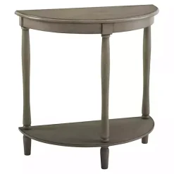 Antique Gray Demilune Side Table