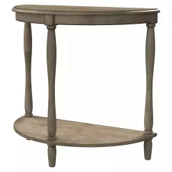 Antique Gray Demilune Side Table