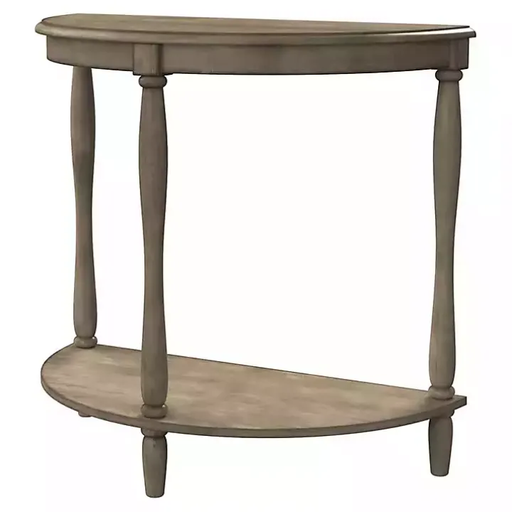 Antique Gray Demilune Side Table
