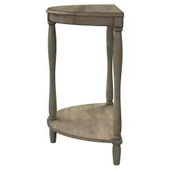 Antique Gray Demilune Side Table