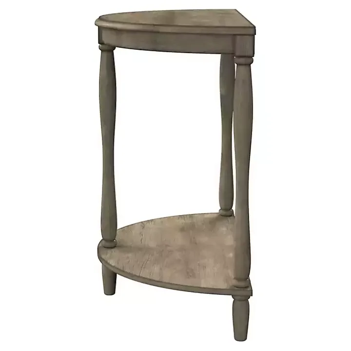 Antique Gray Demilune Side Table