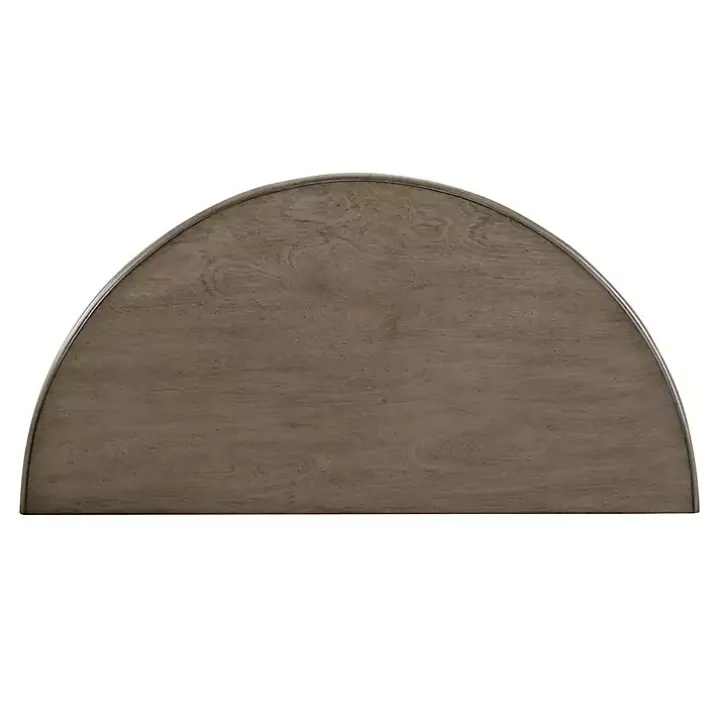 Antique Gray Demilune Side Table