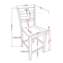 Antique Green Wood Counter Stools, Set of 2