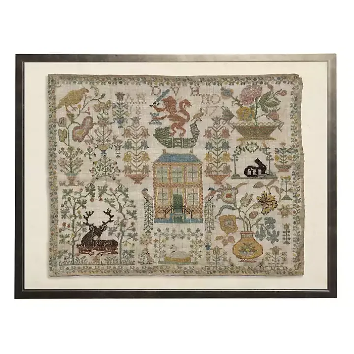 Antique Nature Sampler Framed Wall Art
