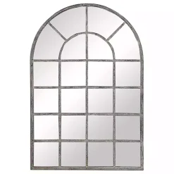 Antique Rustic Arch Windowpane Mirror