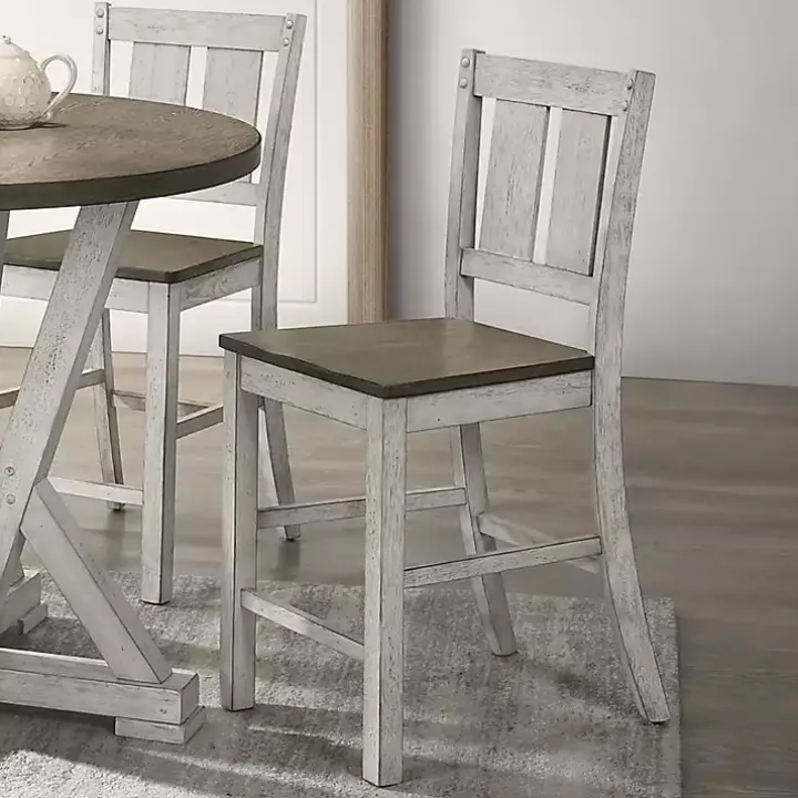 Antique White & Ash Brown 2-pc. Counter Stool Set