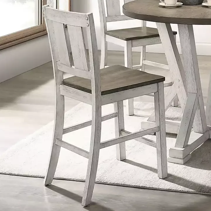 Antique White & Ash Brown 2-pc. Counter Stool Set