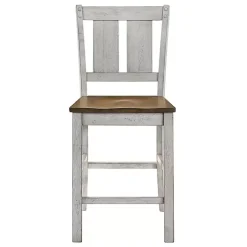 Antique White & Dark Brown 2-pc. Counter Stool Set