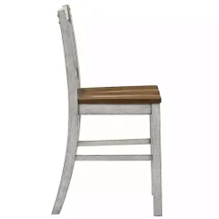 Antique White & Dark Brown 2-pc. Counter Stool Set