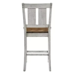 Antique White & Dark Brown 2-pc. Counter Stool Set