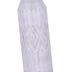 Antique White Deco Diamond Table Lamps, Set of 2