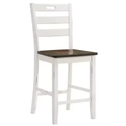 Antique White Wood Counter Stools, Set of 2