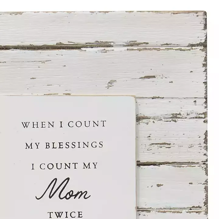 Antique White Wooden Mom Picture Frame
