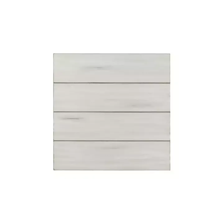 Antique Whitewashed Wood Square Side Table