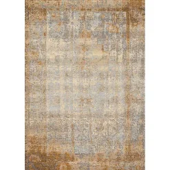 Antiqued Ivory Copper Outdoor Area Rug, 7x11