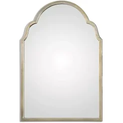 Antiqued Silver Champagne Arched Mirror