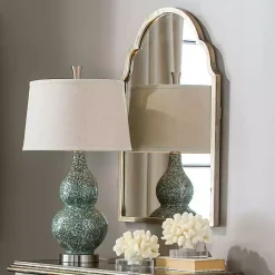 Antiqued Silver Champagne Arched Mirror