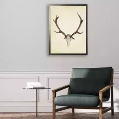 Antler in Pewter Framed Art Print