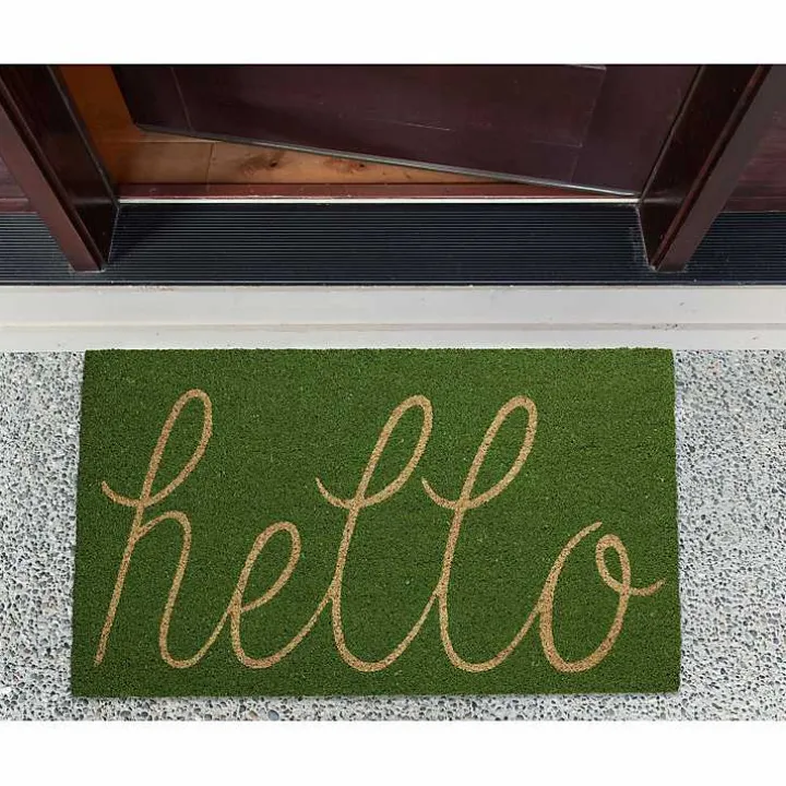 Apple Green Hello Doormat