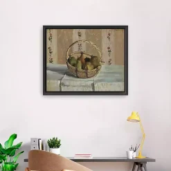 Apples and Pears in a Round Basket Framed Print