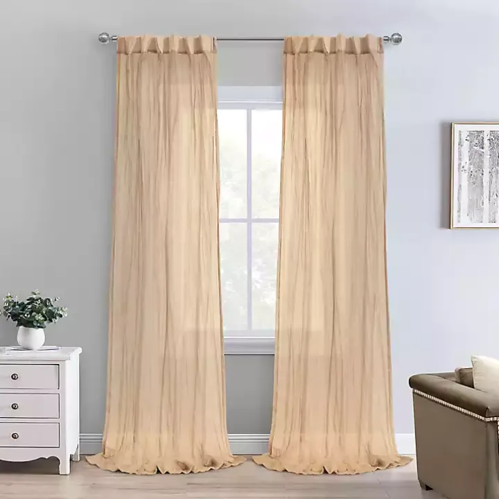 Apricot Paloma Curtain Panel, 95 in.
